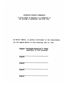 RIVERSIDE Pilot  Study of  Housing in a Community in