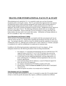 TRAVEL FOR INTERNATIONAL FACULTY &amp; STAFF