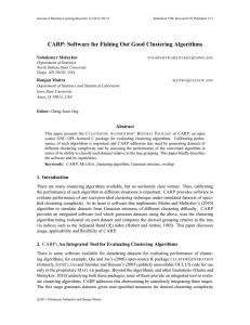 CARP: Software for Fishing Out Good Clustering Algorithms Volodymyr Melnykov