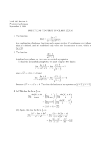 Math 165 Section A Professor Lieberman September 3, 2004