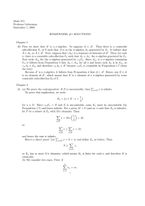 Math 515 Professor Lieberman September 1, 2004 HOMEWORK #1 SOLUTIONS