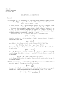 Math 515 Professor Lieberman October 27, 2004 HOMEWORK #9 SOLUTIONS