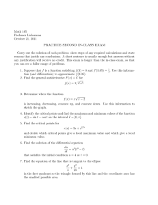 Math 165 Professor Lieberman October 21, 2011 PRACTICE SECOND IN-CLASS EXAM