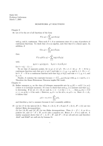 Math 516 Professor Lieberman March 7, 2005 HOMEWORK #7 SOLUTIONS