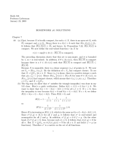 Math 516 Professor Lieberman January 23, 2009 HOMEWORK #1 SOLUTIONS