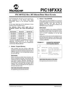 PIC18FXX2 PIC18FXX2 Rev. B5 Silicon/Data Sheet Errata 2. Module: Data EEPROM