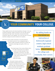 YOUR COMMUNITY. YOUR COLLEGE.  KIRKWOOD REGIONAL CENTER -
