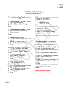 Adult Accelerated Learning DEGREE PLANNER