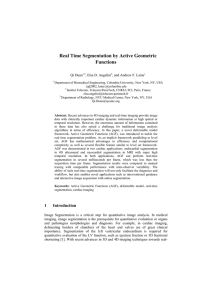 Real Time Segmentation by Active Geometric Functions Qi Duan , Elsa D. Angelini