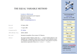 THE EQUAL VARIABLE METHOD VASILE CÎRTOAJE