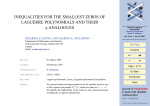 INEQUALITIES FOR THE SMALLEST ZEROS OF LAGUERRE POLYNOMIALS AND THEIR q-ANALOGUES JJ