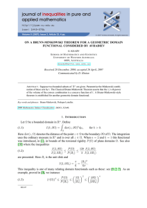 ON A BRUNN-MINKOWSKI THEOREM FOR A GEOMETRIC DOMAIN