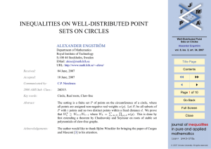 INEQUALITIES ON WELL-DISTRIBUTED POINT SETS ON CIRCLES ALEXANDER ENGSTRÖM