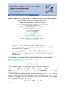 A SIMULTANEOUS SYSTEM OF FUNCTIONAL INEQUALITIES AND MAPPINGS F