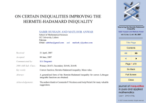 ON CERTAIN INEQUALITIES IMPROVING THE HERMITE-HADAMARD INEQUALITY JJ J