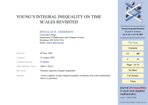 YOUNG’S INTEGRAL INEQUALITY ON TIME SCALES REVISITED JJ II