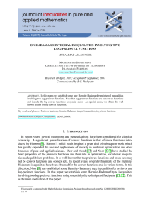 ON HADAMARD INTEGRAL INEQUALITIES INVOLVING TWO LOG-PREINVEX FUNCTIONS Communicated by B.G. Pachpatte