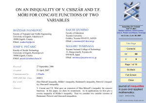 ON AN INEQUALITY OF V. CSISZÁR AND T.F. VARIABLES SAICHI IZUMINO