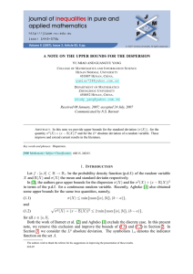 A NOTE ON THE UPPER BOUNDS FOR THE DISPERSION C M