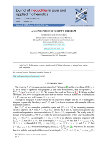 A SIMPLE PROOF OF SCHIPP’S THEOREM Communicated by S.S. Dragomir