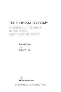 THE PROPOSAL ECONOMY NEOLIBERAL CITIZENSHIP IN “ONTARIO’S MOST HISTORIC TOWN”