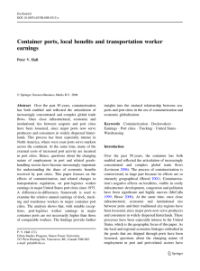 Container ports, local benefits and transportation worker earnings