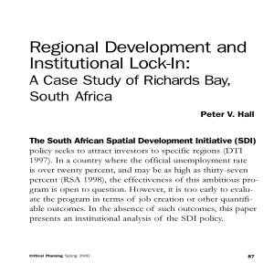 Regional Development and Institutional Lock-In: A Case Study of Richards Bay, South Africa
