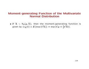 Moment-generating Function of the Multivariate Normal Distribution X µ