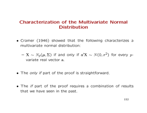 Characterization of the Multivariate Normal Distribution