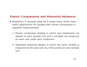 Paired Comparisons and Repeated Measures