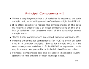 Principal Components – I