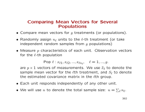 Comparing Mean Vectors for Several Populations
