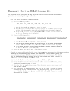 Homework 2 – Due 12 am CDT, 18 September 2011