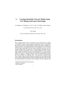 #. Creating Metabolic Network Models using Text Mining and Expert Knowledge Introduction