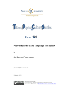 Paper Pierre Bourdieu and language in society Jan Blommaert
