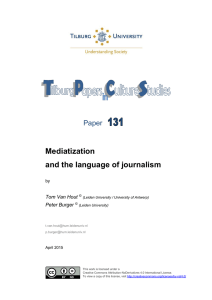 Mediatization and the language of journalism Paper