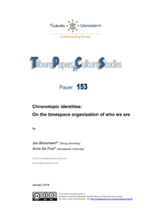 Paper  Chronotopic identities: On the timespace organization of who we are