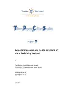 Paper  Semiotic landscapes and mobile narrations of place: Performing the local