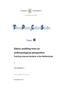 Ethnic profiling from an anthropological perspective Paper