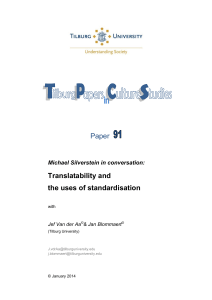 Paper  Translatability and the uses of standardisation