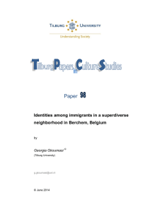 Paper  Identities among immigrants in a superdiverse neighborhood in Berchem, Belgium