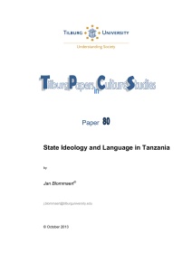 Paper  State Ideology and Language in Tanzania Jan Blommaert