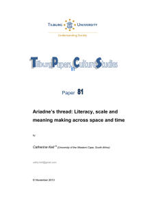 Paper  Ariadne’s thread: Literacy, scale and meaning making across space and time