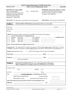 North Carolina Department of Public Instruction RACF User-id Maintenance Form RACF03