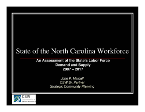 State of the North Carolina Workforce Demand and Supply 2007 – 2017