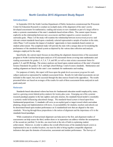 North Carolina 2015 Alignment Study Report Introduction