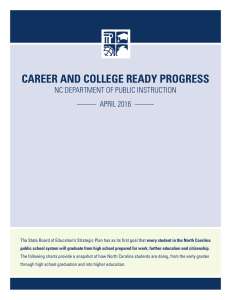 CAREER AND COLLEGE READY PROGRESS NC DEPARTMENT OF PUBLIC INSTRUCTION