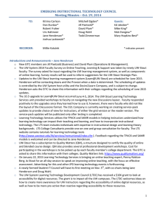 EMERGING	INSTRUCTIONAL	TECHNOLOGY	COUNCIL Meeting	Minutes	–	Oct.	29,	2014
