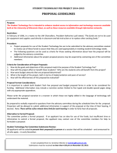PROPOSAL GUIDELINES STUDENT TECHNOLOGY FEE PROJECT 2014-2015