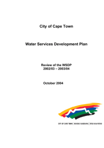 City of Cape Town  Water Services Development Plan Review of the WSDP